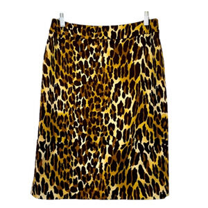Vintage Kasper Sportswear Leopard Print Pencil Skirt M